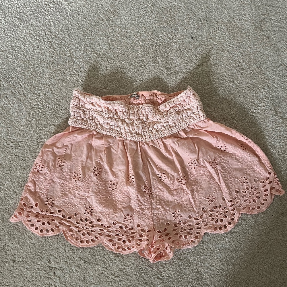 Free People Eyelet Pajama Shorts
